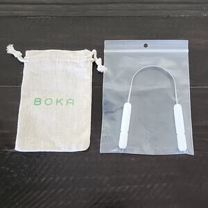 BOKA Rasana Stainless Steel Tongue Scraper & Linen Travel Pouch